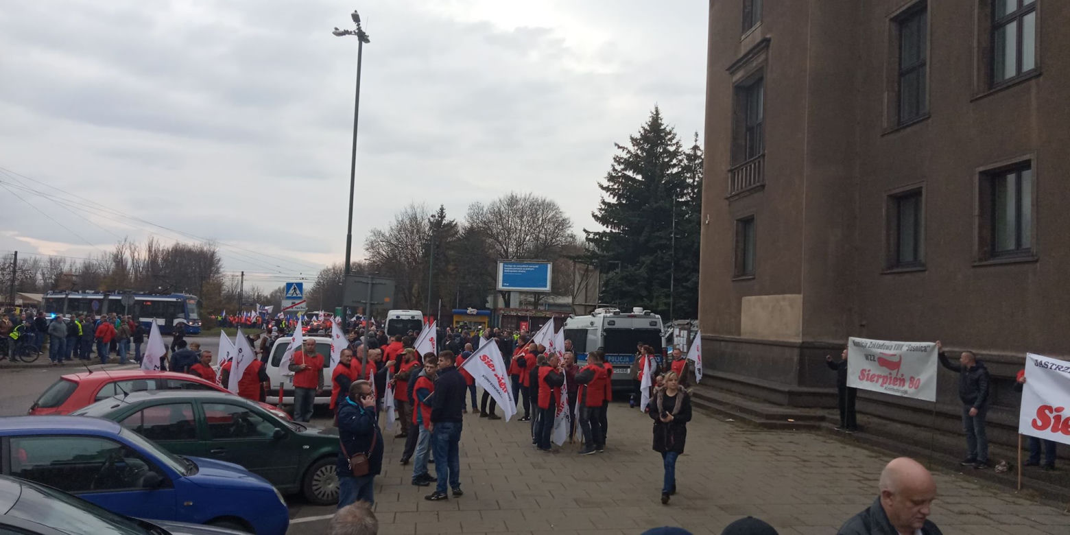 Protest hutników w Krakowie