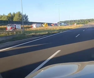 Wypadek na A1 w Śląskiem