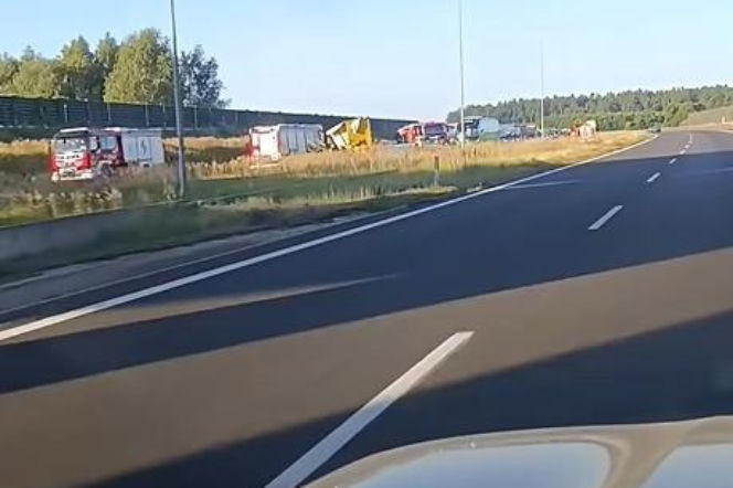 Wypadek na A1 w Śląskiem