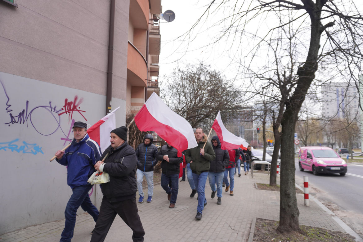 Protest rolników w Białymstoku. Przemarsz ulicami miasta 4 marca