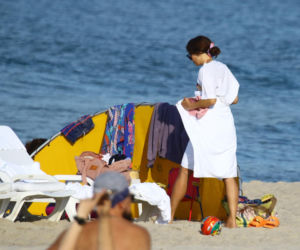 Anna Czartoryska-Niemczycka na plaży