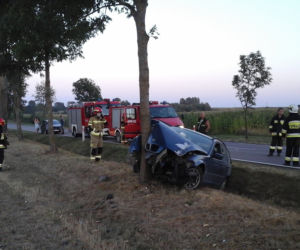 Kierowca BMW wypadł z drogi na zakręcie. Samochód uderzył w drzewo [ZDJECIA]