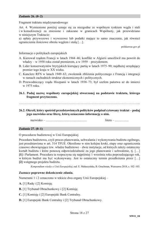 Matura z WOSu 2020. Zobacz ARKUSZ CKE