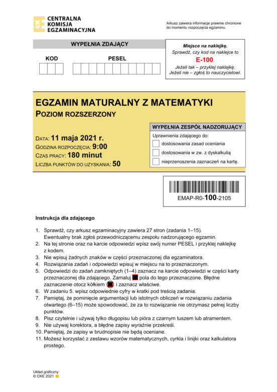 Matura 2021: Matematyka rozszerzona. Odpowiedzi i arkusze sprawdzisz tutaj