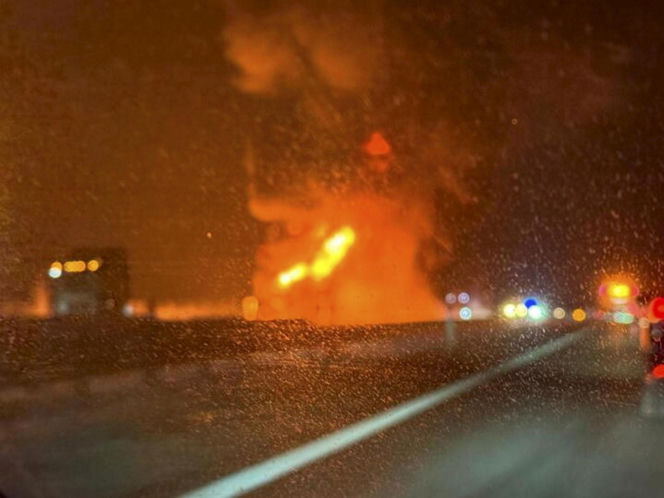 Łódzkie. Pożar samochodu ciężarowego na A2 [ZDJĘCIA].