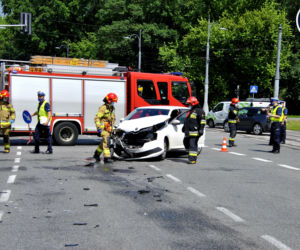 Wypadek na skrzyżowaniu ul. Królewskiej i ul. Marszałkowskiej