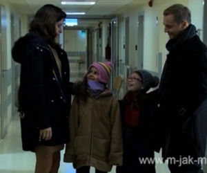 M jak miłość. Andrzej (Krystian Wieczorek), Sonia (Marta Król), Ania (Weronika Wachowska), Julia (Emilia Dankwa)