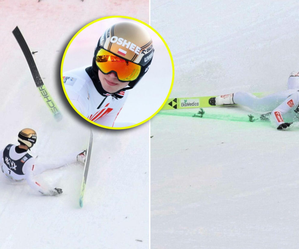 Kacper Tomasiak zaliczył dramatycznie wyglądający upadek w Vikersund