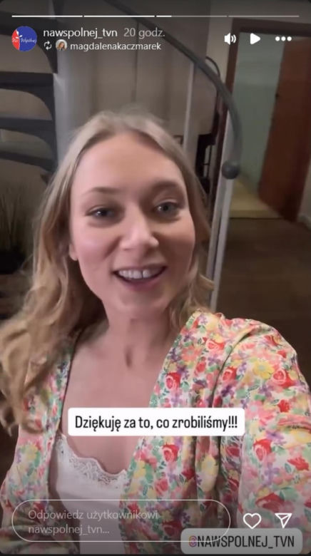 Na Wspólnej. Łucja Agier (Magdalena Kaczmarek) na planie
