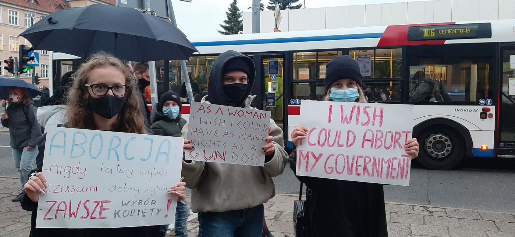 Protest kobiet - blokada ulic w Olsztynie