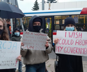 Protest kobiet - blokada ulic w Olsztynie