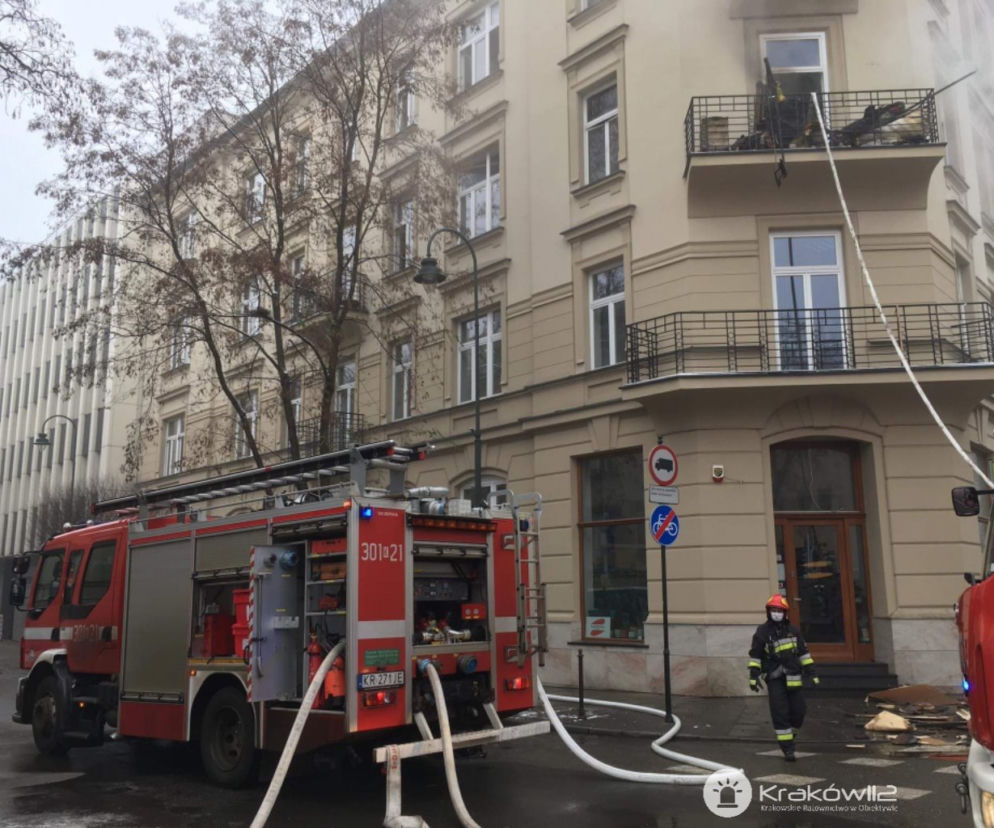 Pożar w Krakowie przy ul. Smoleńsk