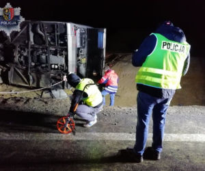 Wypadek autokaru na S3 koło Polkowic, 6.12.2018