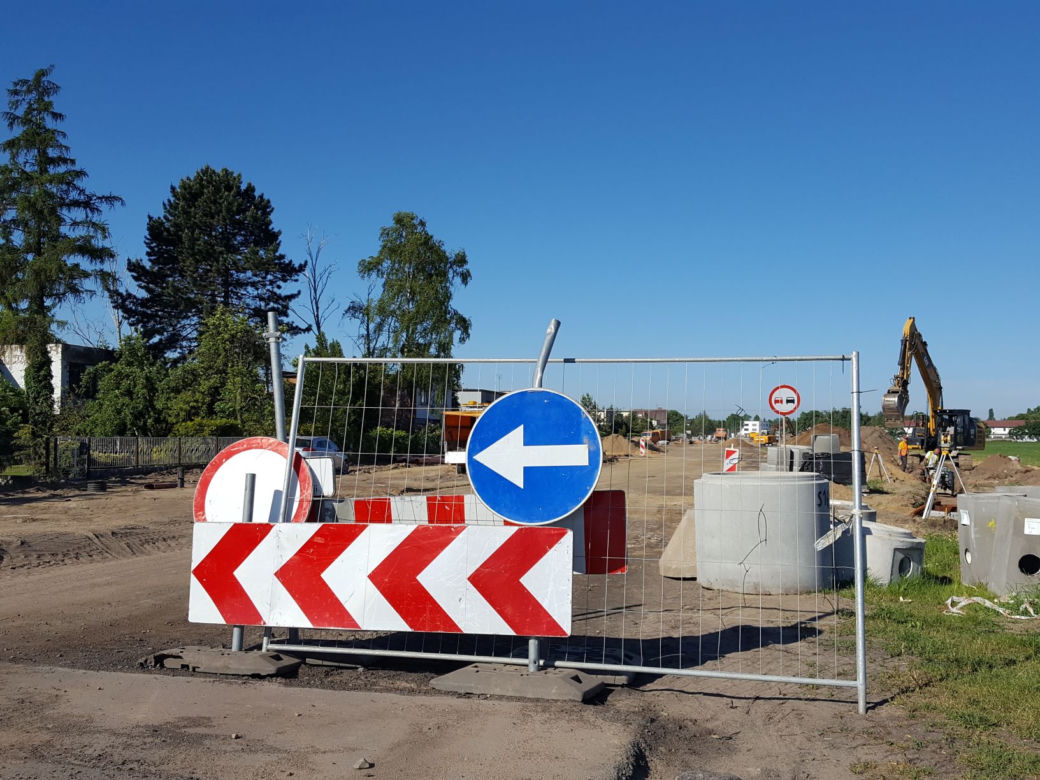 Budowa ronda u zbiegu ul. Szybowników z Działkową