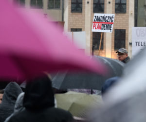 Marsz antycovidowców w Poznaniu. Protestujący: „Zakończyć PLANDEMIĘ! [ZDJĘCIA]