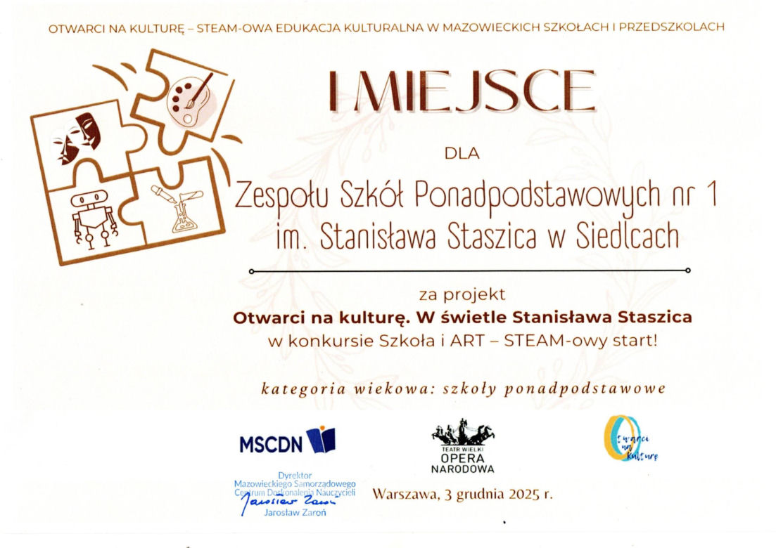 ZSP nr 1 w Siedlcach na pierwszym miejscu w wojewódzkim konkursie!