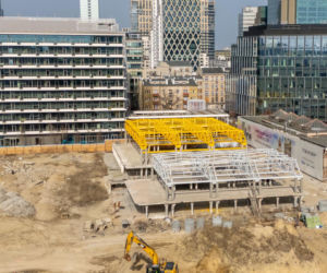 Budowa wieżowca AFI Tower w kompleksie Towarowa22