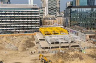 Budowa wieżowca AFI Tower w kompleksie Towarowa22