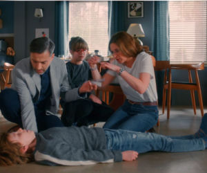 BrzydUla 2 odc. 120. Ula (Julia Kamińska), Marek (Filip Bobek), Kuba (Jakub Rutkowski), Julka (Maria Włodkowska)