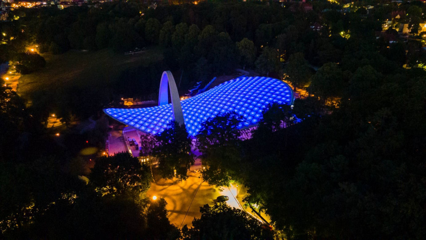 Testy iluminacji Teatru Letniego w Szczecinie