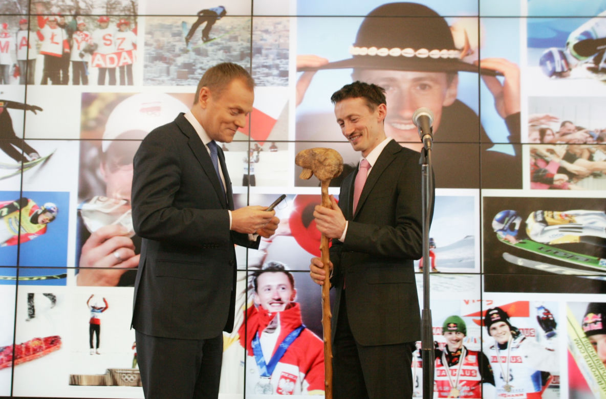 Adam Małysz i Donald Tusk