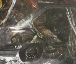 Pożar BMW w Krynkach