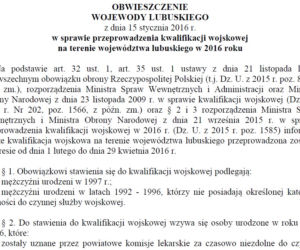 Kwalifikacja wojskowa 2016