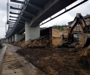 Koniec kolejowego nasypu w centrum Krakowa