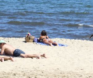 Marta Kaczyńska na plaży