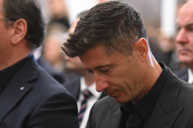 Robert Lewandowski na pogrzebie Jacka Magiery