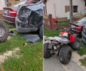 17-latek rozbił quada o auta i ogrodzenie. Na miejscu lądował śmigłowiec LPR