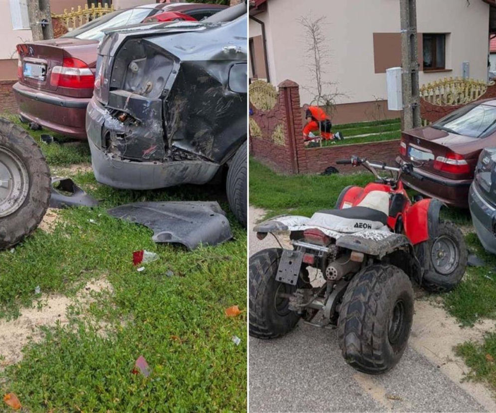 17-latek rozbił quada o auta i ogrodzenie. Na miejscu lądował śmigłowiec LPR