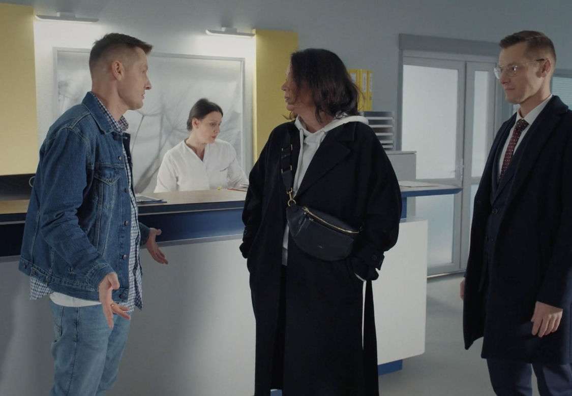 M jak miłość odc.1789. Marysia (Małgorzata Pieńkowska), Piotrek (Marcin Mroczek), Paweł (Rafał Mroczek)