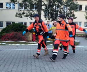 Próbna ewakuacja w zamojskim rolniczaku