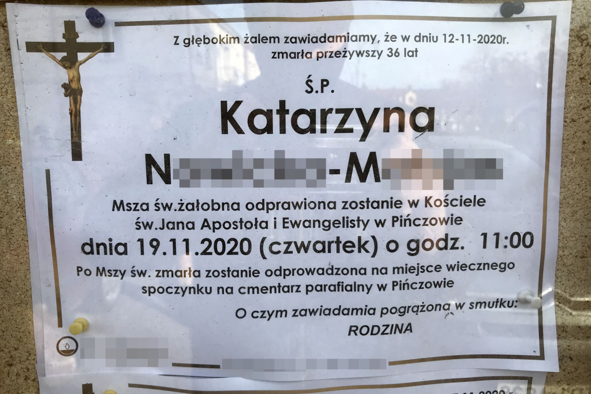 Śmiertelnie pobita przez męża Katarzyna M. została pochowana w Pińczowie