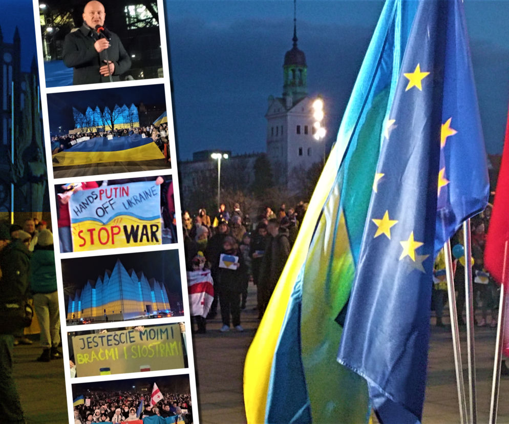 Wojna na Ukrainie. Szczecinianie protestowali przeciwko rosyjskiej agresji
