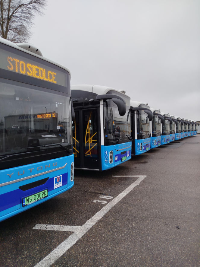 Nowe chińskie autobusy elektryczne marki Yutong w Siedlcach