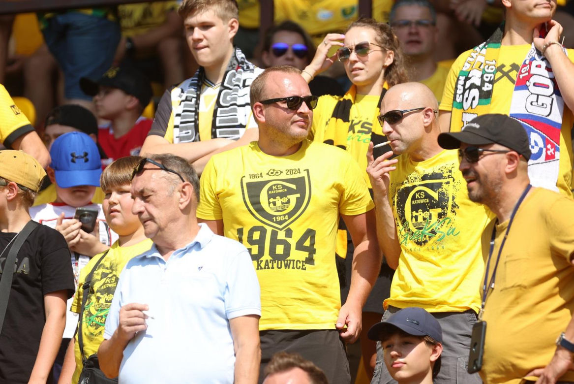 Kibice podczas meczu Mecz GKS Katowice - Jagiellonia Białystok