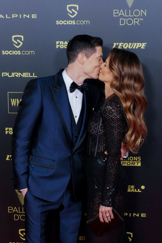 Robert Lewandowski i Anna Lewandowska na gali Złota Piłka 2021