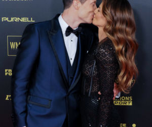 Robert Lewandowski i Anna Lewandowska na gali Złota Piłka 2021