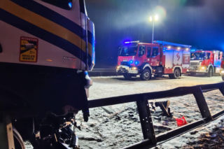 Kolizja ciężarówki na A4