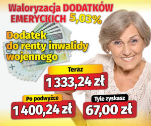 Waloryzacja dodatków do emerytur 5,03