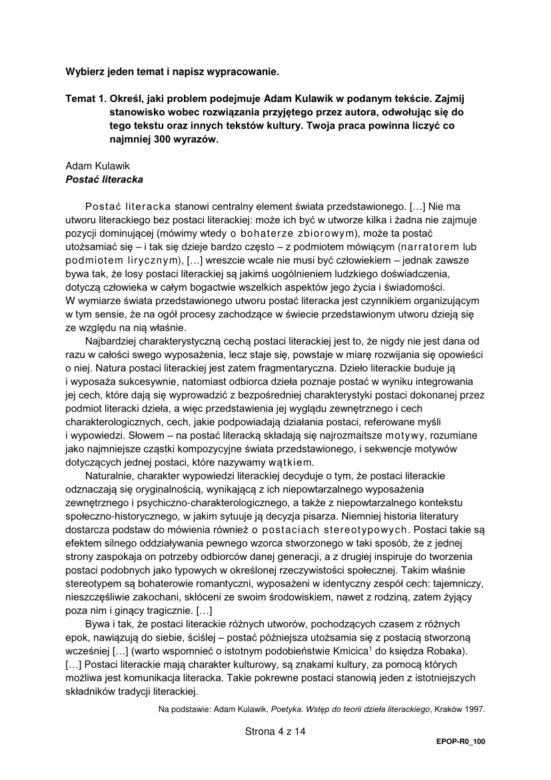 Język polski rozszerzony matura 2023 - ARKUSZ CKE