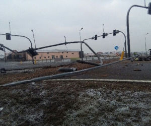 Wypadek transportu z drewnem