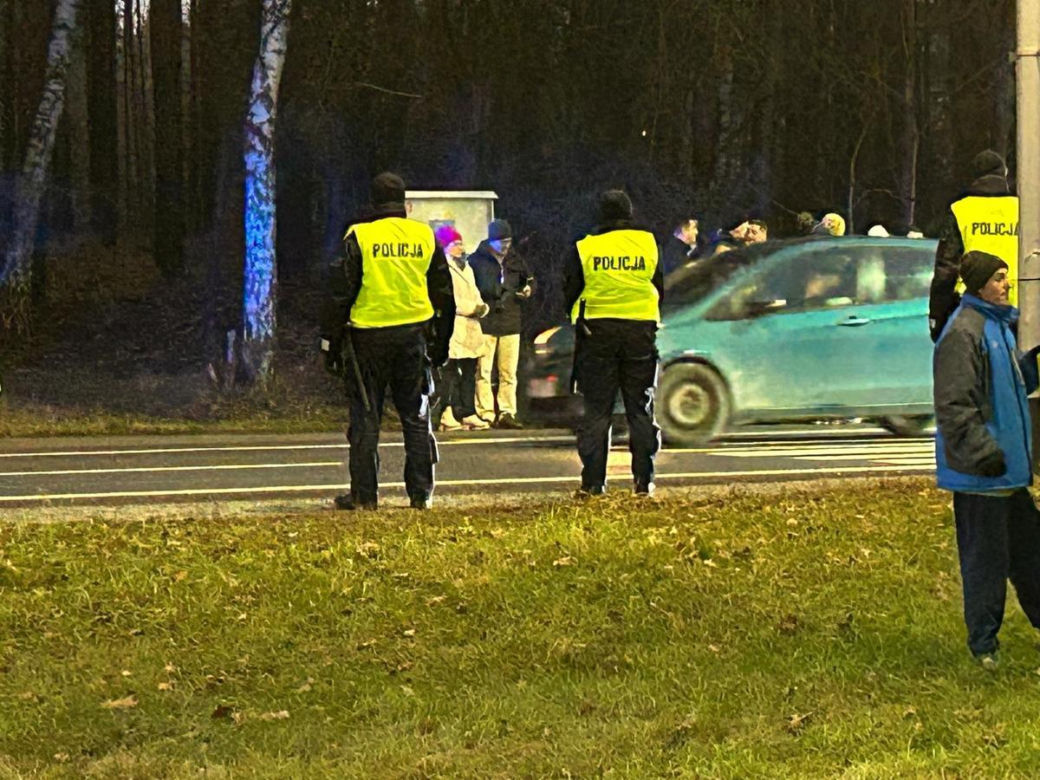 Protest pieszych w Łomiankach