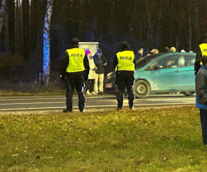 Protest pieszych w Łomiankach