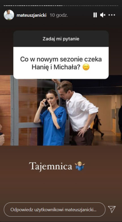 Na dobre i na złe. Hania (Marta Żmuda Trzebiatowska), Michał (Mateusz Janicki)