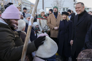 Karol i Marta Nawroccy na Orszaku Trzech Króli