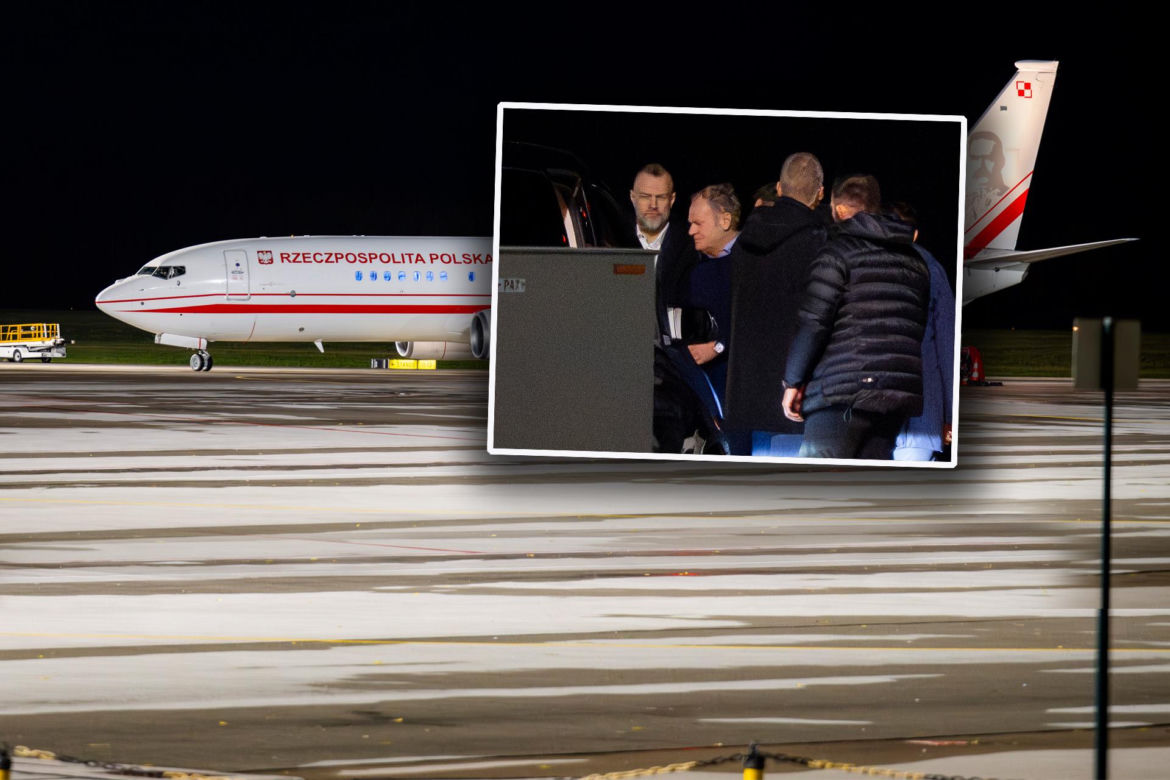 Donald Tusk przyleciał na mecz Litwa - Polska