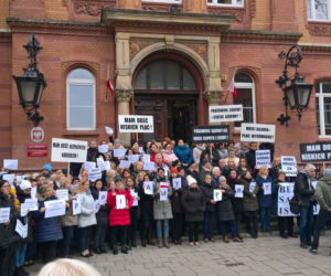 Protest pracowników szczecińskiego sądu